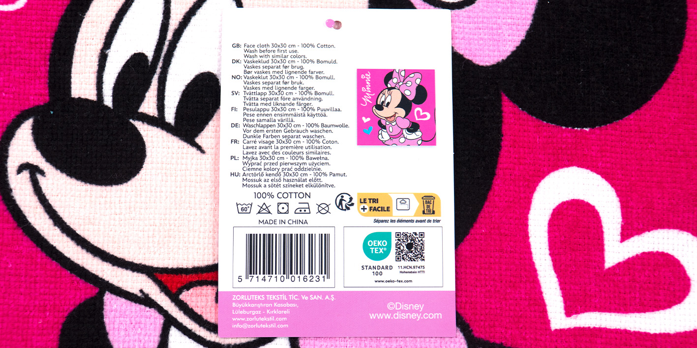 Ręcznik 30x30 cm minnie